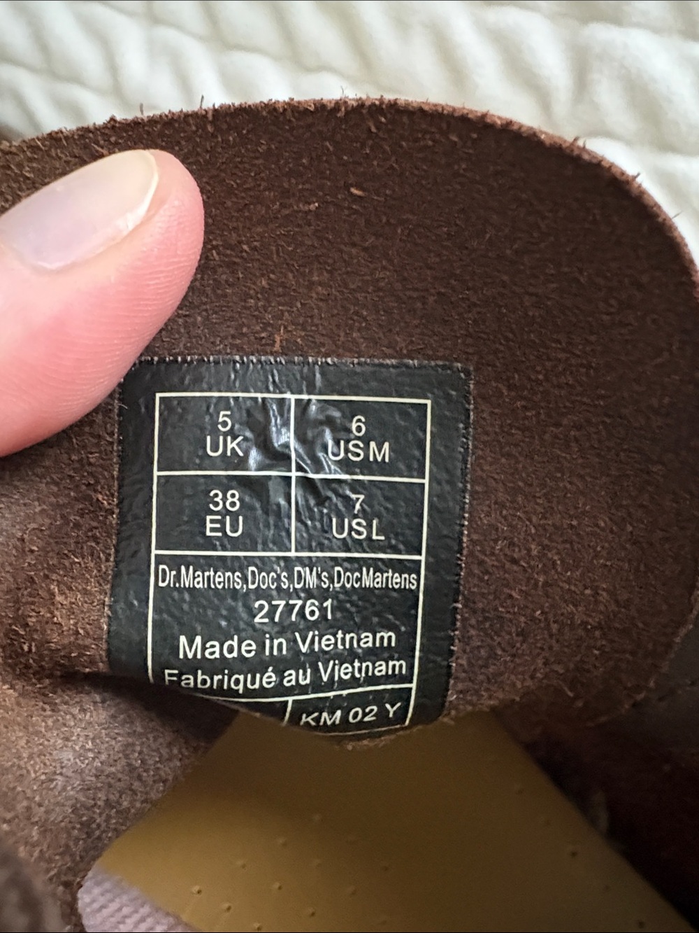 Dr. Martens Brown Leather Lace-Up Combat Boots with Yellow Stitching - Picture 2 of 4